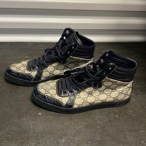 Gucci High Top Sneaker - Monogram/Navy Blue